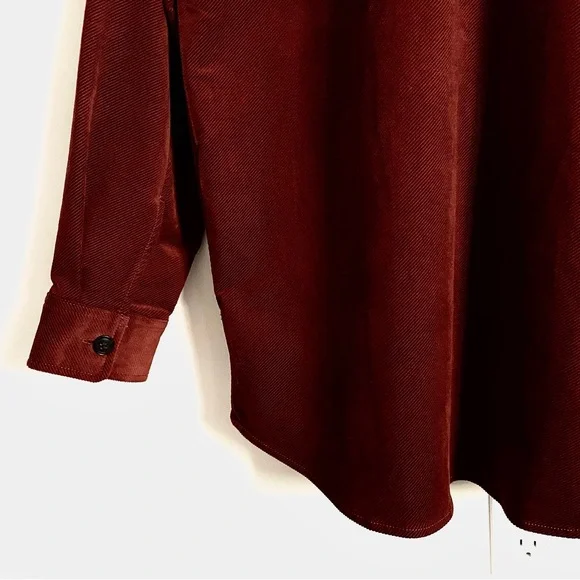 Madewell Corduroy Twill Oversized Shirt Jacket In Orange Size M NWT - Picture 14 of 15